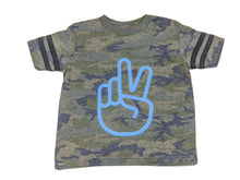 Load image into Gallery viewer, Toddler Peace- Football Stripe Tee