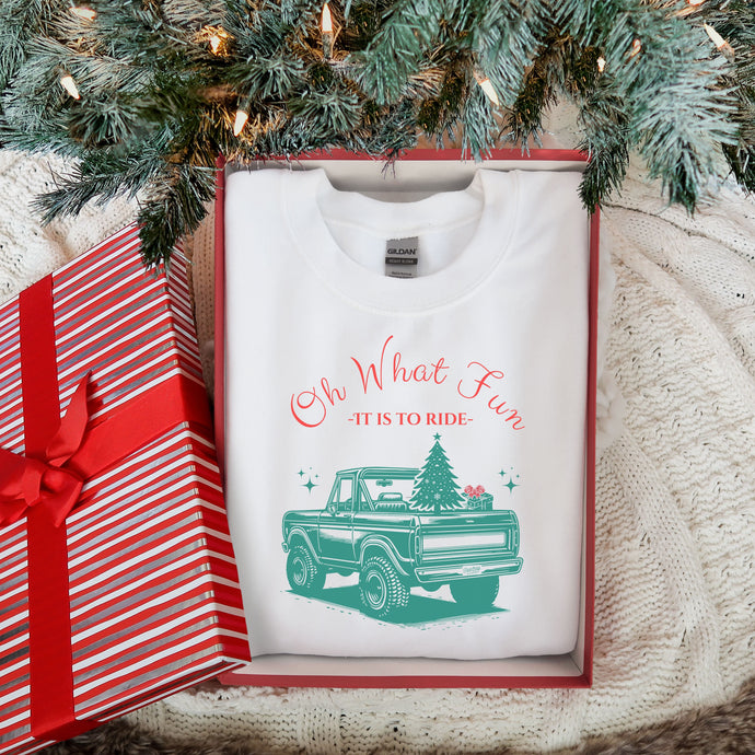 Oh What Fun Holiday Truck Sweatshirt (Adult Unisex)