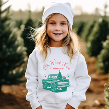 Load image into Gallery viewer, &quot;Oh What Fun&quot; Youth Holiday Truck Sweatshirt
