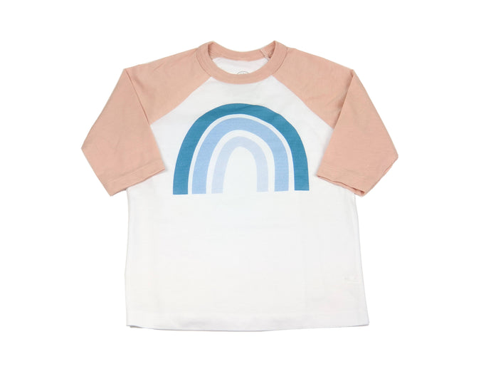 Toddler Coastal Rainbow- ¾ Sleeve Tee (Peach)